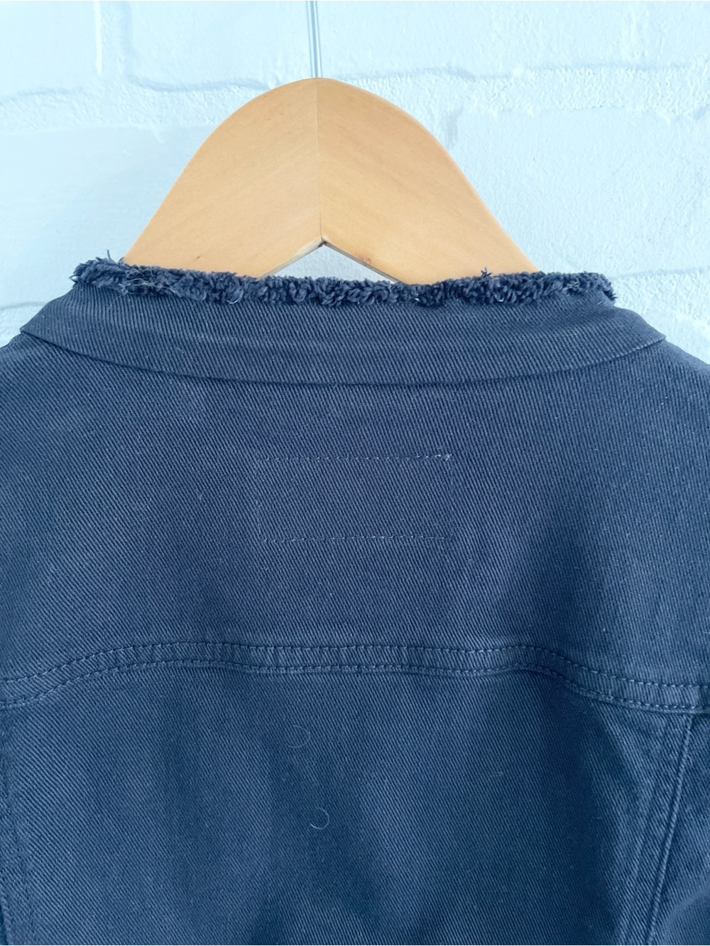 Marc Cain Designer Raw Trim Denim Jacket Back Bow Detail Sz 2 / Sz S US - Picture 11 of 16
